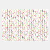 レトロカラフルモダンメリークリスマスホリデー ラッピングペーパーシート (正面2)