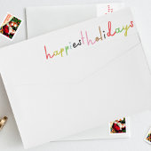 レトロカラフルモダンメリークリスマスホリデー ラップアラウンドラベル