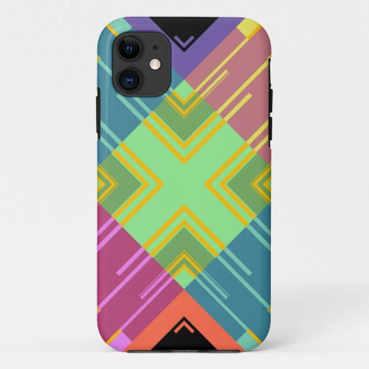 レトロカラフルモダン抽象芸術 Case-Mate iPhoneケース (裏面)