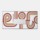 レトロカラフルラインアート デスクマット (キーボード&マウス)