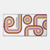 レトロカラフルラインアート デスクマット (正面)