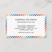 レトロカラフルレインボーストライプズ鮮やかなカラーシック 名刺 (裏面)