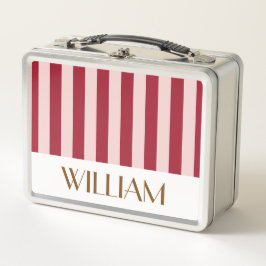 レトロカラフルレッドパーソナライズされたギフトテンプレート メタルランチボックス