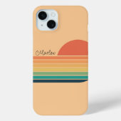 レトロカラフルヴィンテージストライプのレインボー Case-Mate iPhoneケース (裏面)