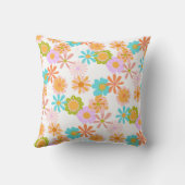 レトロカラフルヴィンテージヒッピー花柄 クッション (裏面)