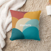 レトロカラフルヴィンテージ抽象芸術パーソナライズされたアート クッション (ブランケット)