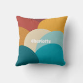レトロカラフルヴィンテージ抽象芸術パーソナライズされたアート クッション (裏面)