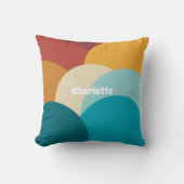 レトロカラフルヴィンテージ抽象芸術パーソナライズされたアート クッション (正面)