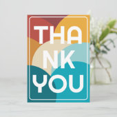 レトロカラフルヴィンテージ抽象芸術 サンキューカード (スタンド正面)