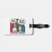 レトロカラフルヴィンテージ獣医ギフト ラゲッジタグ (裏面横)