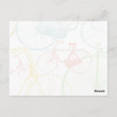 レトロカラフルヴィンテージ自転車パターンありがとうありがとう ポストカード (裏面)