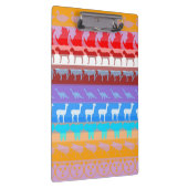 レトロカラフル動物モダンのストライプパターン#2 クリップボード (右)