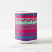 レトロカラフル動物モダンのストライプパターン#9 モーフィングマグカップ (中央)