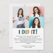 レトロカラフル卒業パーティー4写真 招待状 (裏面)