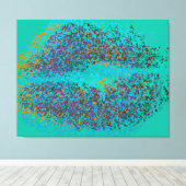 レトロカラフル唇 キャンバスプリント (インサイチュ (ウッドフロア))