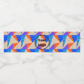 レトロカラフル図形（茶色） ペットボトルラベル (シングルラベル)