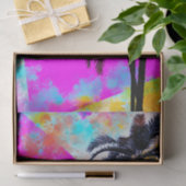 レトロカラフル夏期ビーチパーティーパームツリー 薄葉紙 (ギフト)