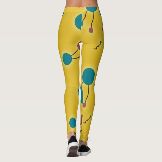 レトロカラフル大分子宇宙赤黄色 レギンス (裏面)