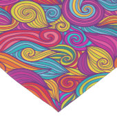 レトロカラフル宝石トーン渦巻形の波形パターン ショートテーブルランナー (コーナー)