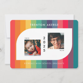 レトロカラフル幾何学形状大学院写真 案内状