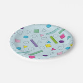 レトロカラフル幾何学形状 ペーパープレート (アングル)