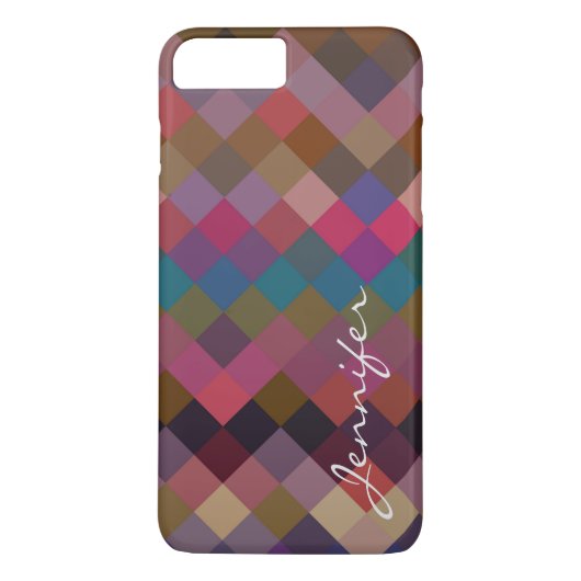 レトロカラフル幾何学的ダイヤモンドパター#17 Case-Mate iPhoneケース (裏面)