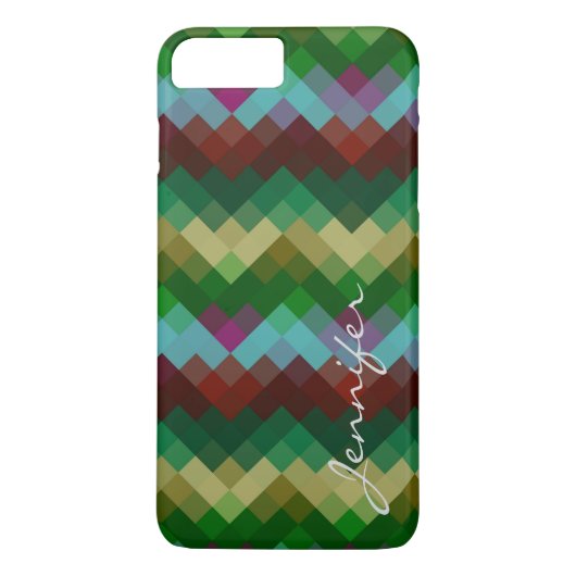 レトロカラフル幾何学的ダイヤモンドパター#6 Case-Mate iPhoneケース (裏面)