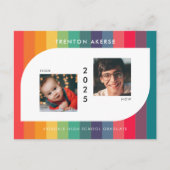 レトロカラフル幾何形状卒業写真 ポストカード (正面)