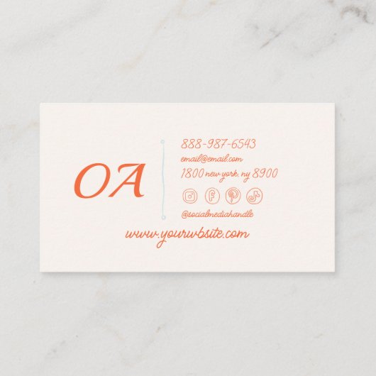 レトロカラフル手描き市松模様にGroovy Cute 名刺 (裏面)