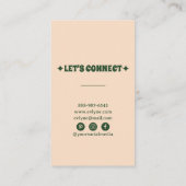 レトロカラフル手描きGroovyフローラ抽象芸術 名刺 (裏面)