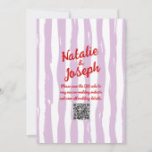 レトロカラフル手描きQR書コー結婚ド 招待状 (裏面)