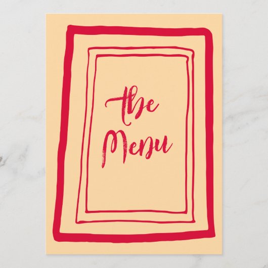 レトロカラフル手書きおもしろいユニーク結婚の メニュー (裏面)