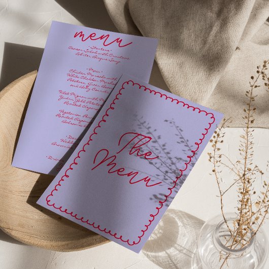 レトロカラフル手書きお洒落結婚の メニュー