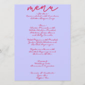 レトロカラフル手書きお洒落結婚の メニュー (正面)