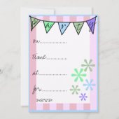 レトロカラフル手書きパーティー 招待状 (正面)