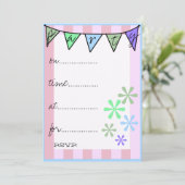 レトロカラフル手書きパーティー 招待状 (スタンド正面)