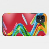 レトロカラフル抽象芸術アートデザイン2 Case-Mate iPhoneケース (裏面(横))