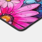 レトロカラフル抽象芸術デイジー花 デスクマット (コーナー)