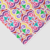 レトロカラフル抽象芸術パターンの分離 薄葉紙 (詳細)