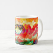 レトロカラフル抽象芸術ポピー水彩 コーヒーマグカップ (正面右)