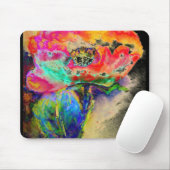 レトロカラフル抽象芸術ポピー水彩 マウスパッド (マウス)