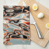 レトロカラフル抽象芸術 キッチンタオル (四つ折り)