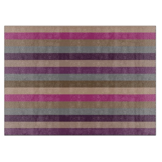 レトロカラフル数々のストライプパターン5 カッティングボード (正面)