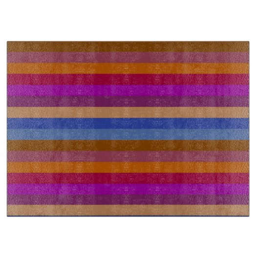 レトロカラフル数々のストライプパターン6 カッティングボード (正面)