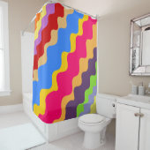 レトロカラフル斜め波型 シャワーカーテン (インサイチュ)
