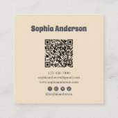 レトロカラフル日が差すこととQRコード – エレガント スクエア名刺 (裏面)