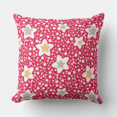 レトロカラフル水玉模様の背景の花 クッション (正面)