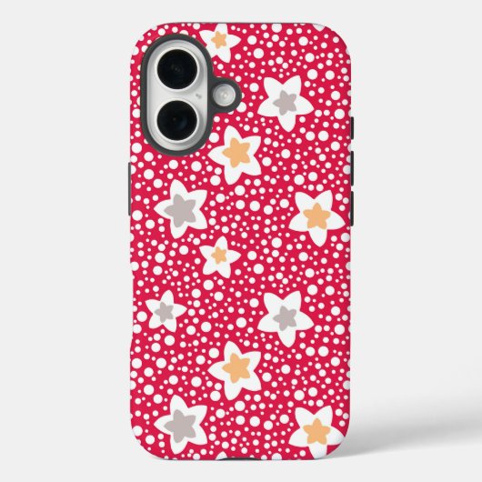 レトロカラフル水玉模様の背景の花 Case-Mate iPhoneケース (裏面)