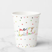 レトロカラフル水玉模様クリスマスモダン休暇 紙コップ (裏面)