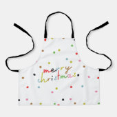 レトロカラフル水玉模様メリークリスマス エプロン (正面)